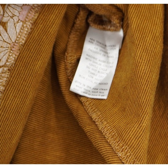 Toad&Co Chaka Skirt Floral Daisies Organic Cotton Blend Mustard Yellow Large - Picture 10 of 11